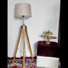 Tripod floor lamp stand in original form of teak wood,no polish or paint