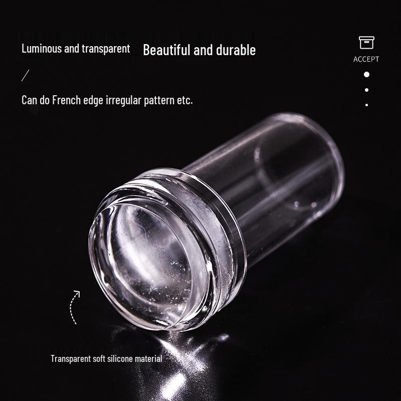 Nail Art Silicone Stamping Set: French Tip Tool with Scraper & Lid