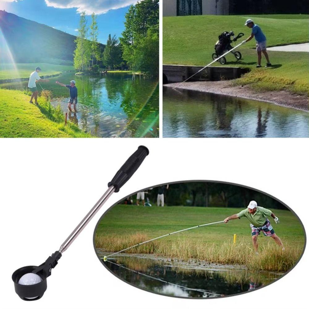 Adjustable Telescopic Golf Ball Retriever Locking Easy Grab Ball Golf Ball Picker Stainless Non-Slip Handle