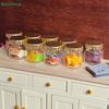 1:12 Scale Miniature Glass Jars Set | Dollhouse Kitchen Storage Containers with Lids