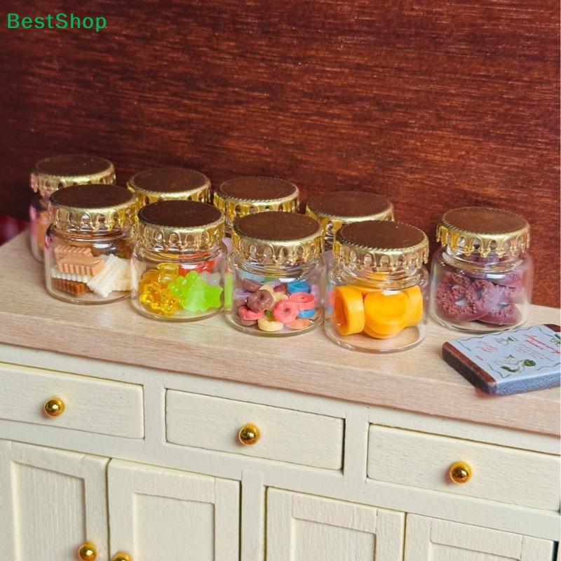 1:12 Scale Miniature Glass Jars Set | Dollhouse Kitchen Storage Containers with Lids