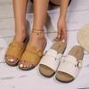 Fashion 2025Women Lightweight Slippers New Open Toe Soft Cork Indoor Sandals Outdoor Beach Casual Shoes Platform Home Slippers Slides