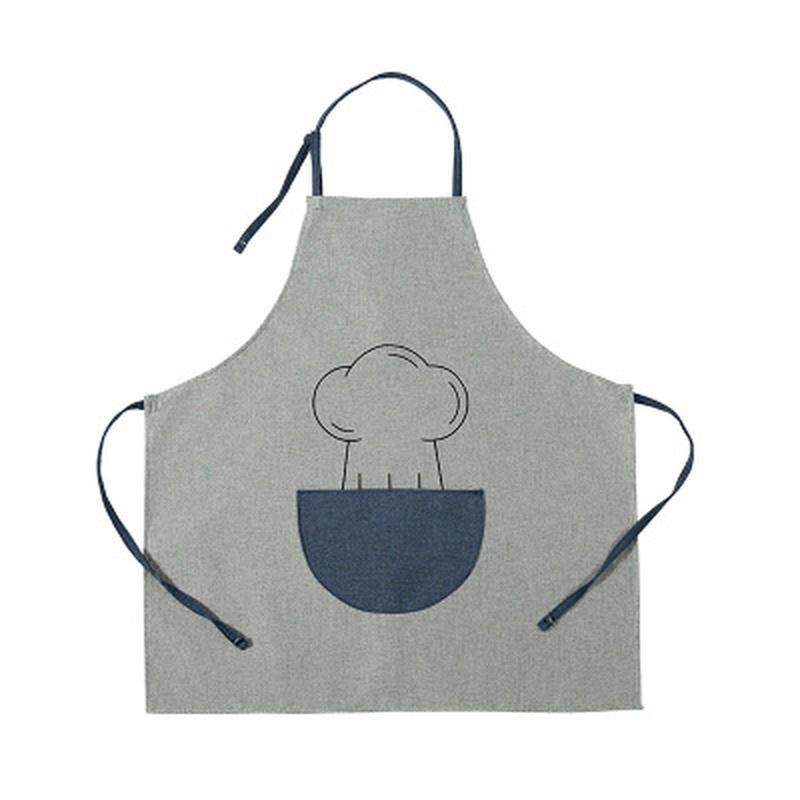 Apron Strap Cloth Simple Cotton Linen Apron Japanese Tea Shop Kitchen Oilproof Coffee Shop Workwear зелёный