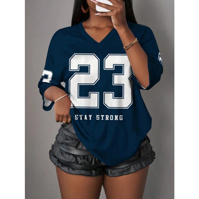 

New Casual Simple Letter NO.23 Women s Pattern T-shirt Summer Sports Shirt Suitable For Basketball Games Women s Clothing XL