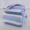 8-Piece Coral Fleece Bath & Face Towel Set with Wide Stripes - Adult Size