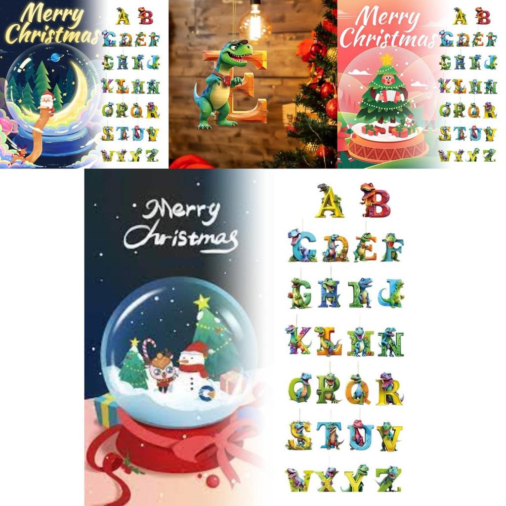 Colorful Acrylic Alphabet Letters Car Hanging Ornament For Christmas Home Decoration