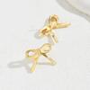 Factory Fashion Niche Design Sense Bow Metal Stud Earrings Women's Simple Fashion Versatile Personality Earrings Earrings
