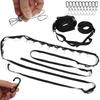 19 Rings Camping Hanging Lanyard Rope with Buckles Adjustable Outdoor Picnic Clothesline
