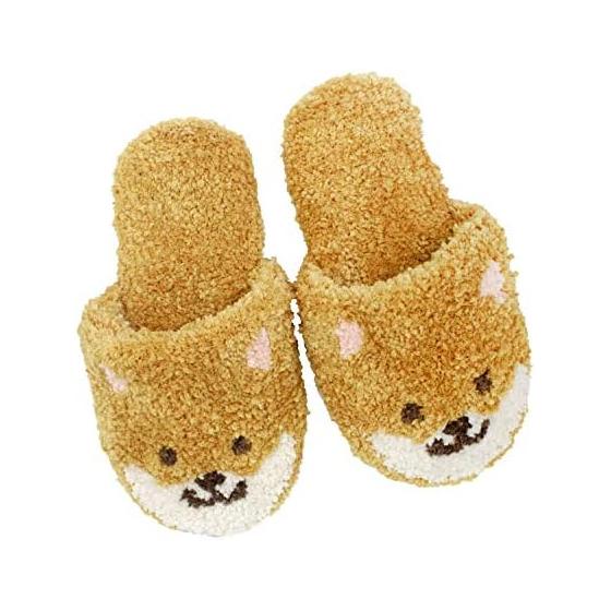 [Oka] Fundit Animal Washable Slippers Brown (Mameshiba) (Animal Pet Mameshiba)