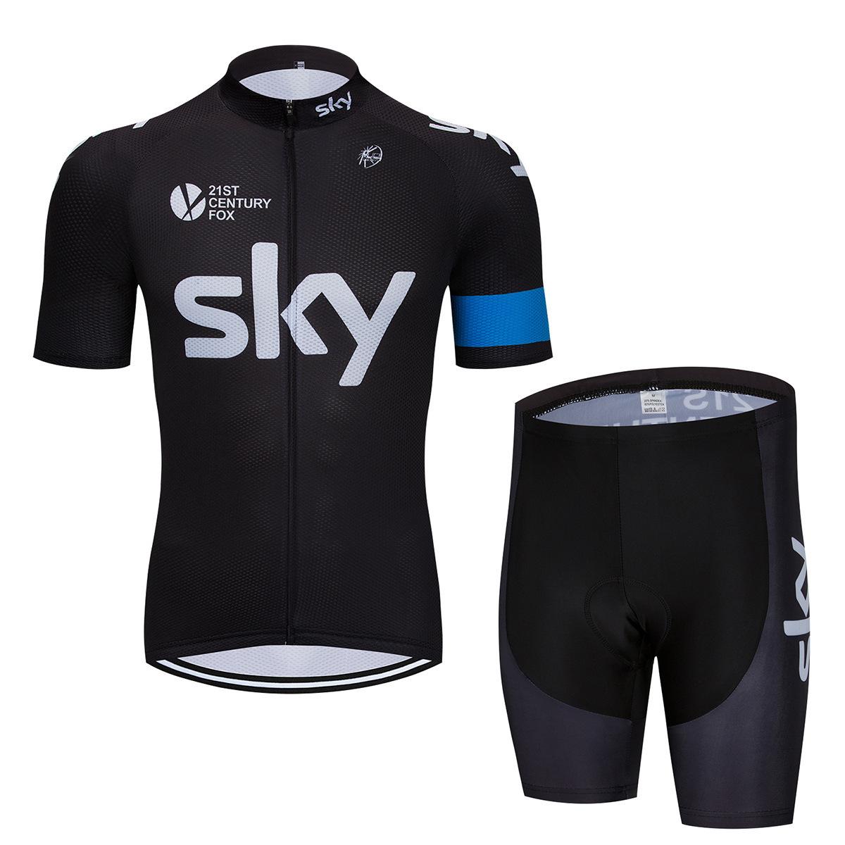

Bicycle Clothing Sky Team Mountain Bike Bicycle Team Edition Cycling Suit Set Strap Short Sleeve Set 2026 Summer Breathable Cycling Suit Set XXXL