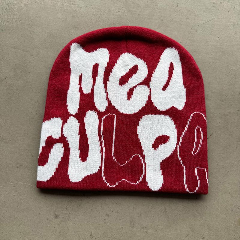 Acrylic Knitted Cap For Teens And Adults With Fashionable Letter Design