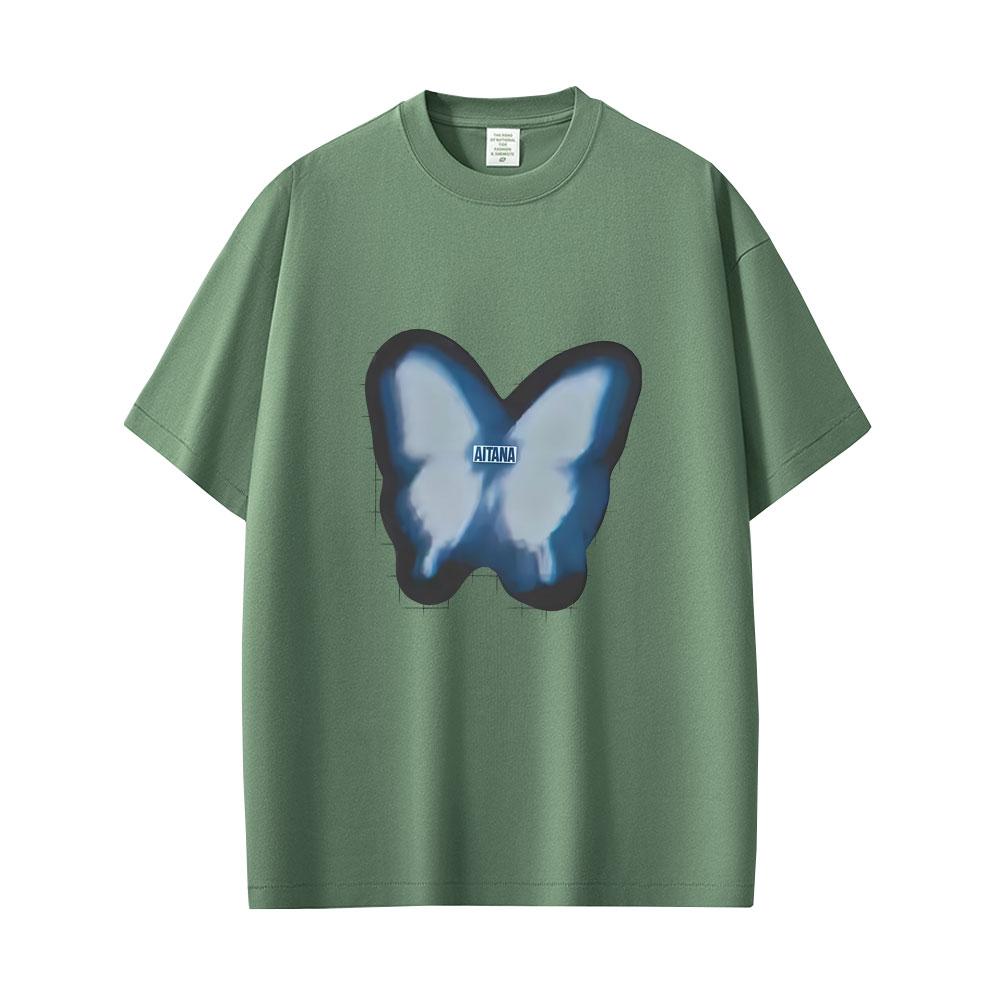 Aitana Butterfly Graphic T-shirt CUARTO AZUL T Shirts Men Women Fashion Pop Music Oversized Streetwear Man Vintage Casual Tshirt