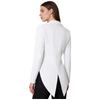 S-XL Donna Giacca Vintage Frac Revers a Punta Scollo a V Apertura Frontale Manica Lunga Giacca da Smoking Capospalla per Cocktail Cameriere Cosplay