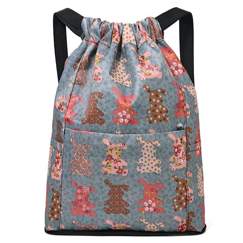 Женский рюкзак-мешок с принтом, легкий спортивный рюкзак для фитнеса, дорожный рюкзак