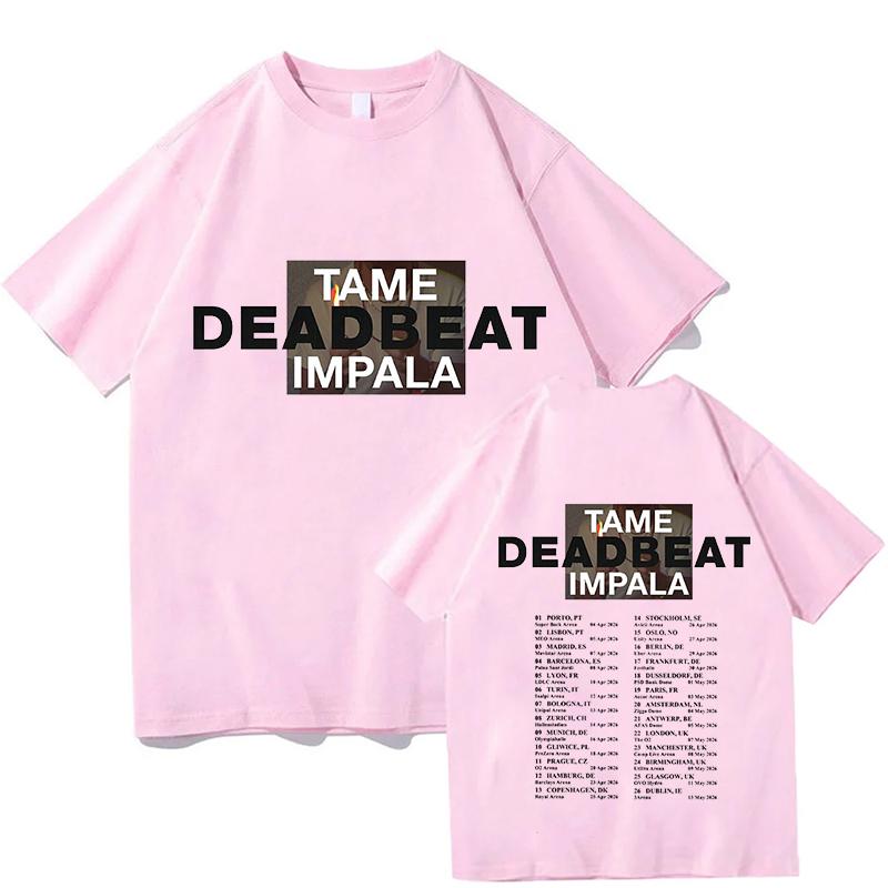 2026 Merch Tame Impala Deadbeat Tour Magliette Vintage Cotone Puro Doppia Faccia Fan Manica Corta Magliette Estetiche Abbigliamento Top