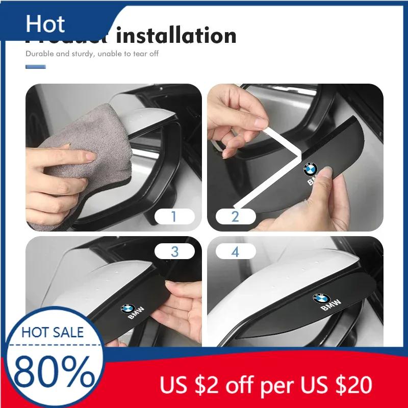 Nowe 2 szt. Osłona Przeciwsłoneczna Lusterka Wstecznego Samochodu Osłona Przeciwdeszczowa Naklejka Na Brwi Dla BMW E90 E60 E46 E39 F30 F10 E87 X3 X4 X5 X1 G30 G20