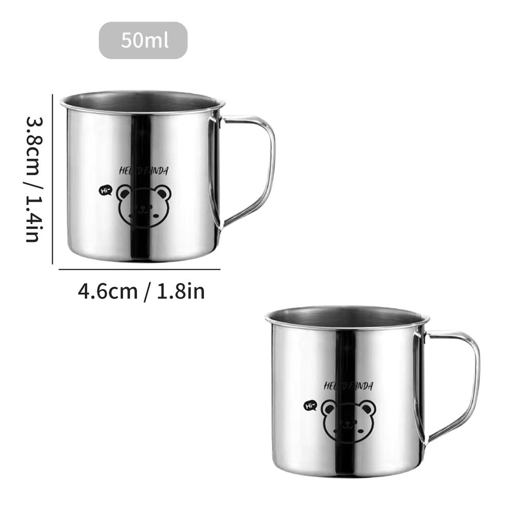 Anti Drop 304 Stainless Steel Mug With Handle Mini Portable Tea Milk Cup Cute Kid Water Cup Outdoor Picnic Drinkware