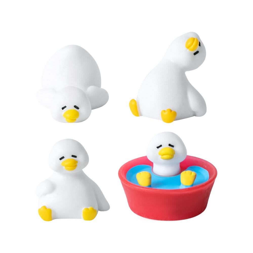Resin Miniature Figurines DIY Doll House Aquarium Dollhouse New White Duck Ornament