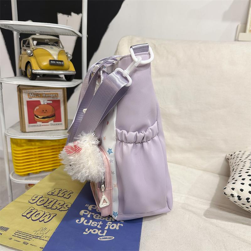 Women's Contrast Shoulder Bag Stars Print College Style Crossbody Bag