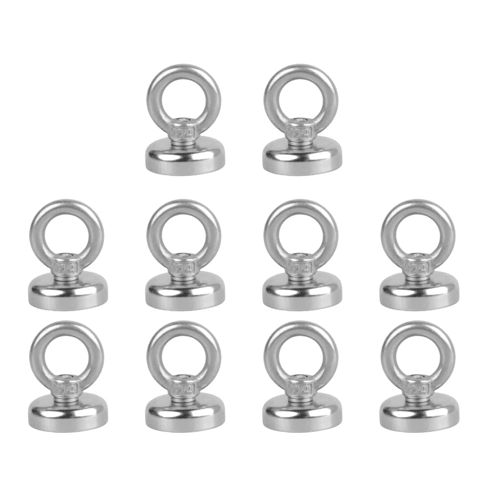 MAGHUNT of Strong Magnetic 20mm 12kg Vertical Load for Kitchen Mounting [Set 10] Hooks, Diameter, Capacity, Storage, Office/Business/Bathroom/Outdoor