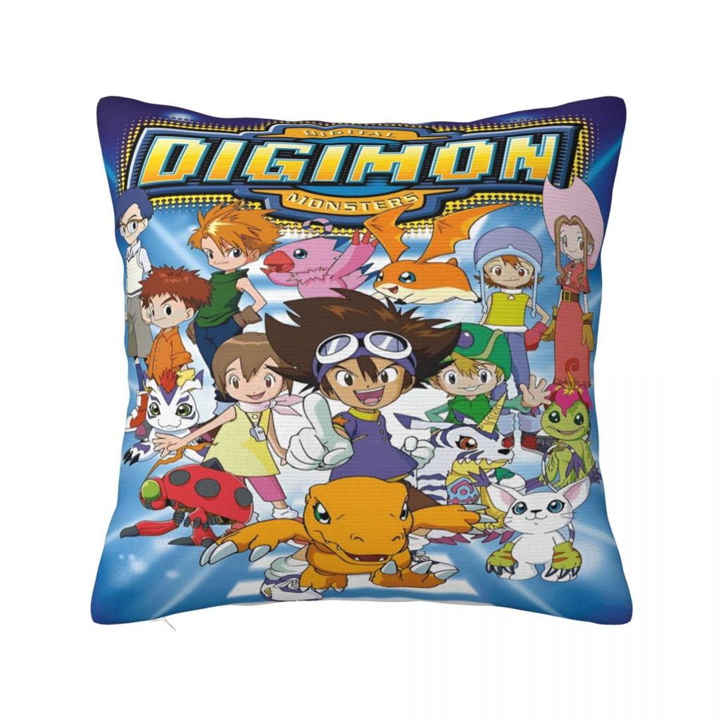 Stylish Bedroom Digital Monster Digimon Decoration Pillowcase Merch Pillow Cover Zipper Multi-Size