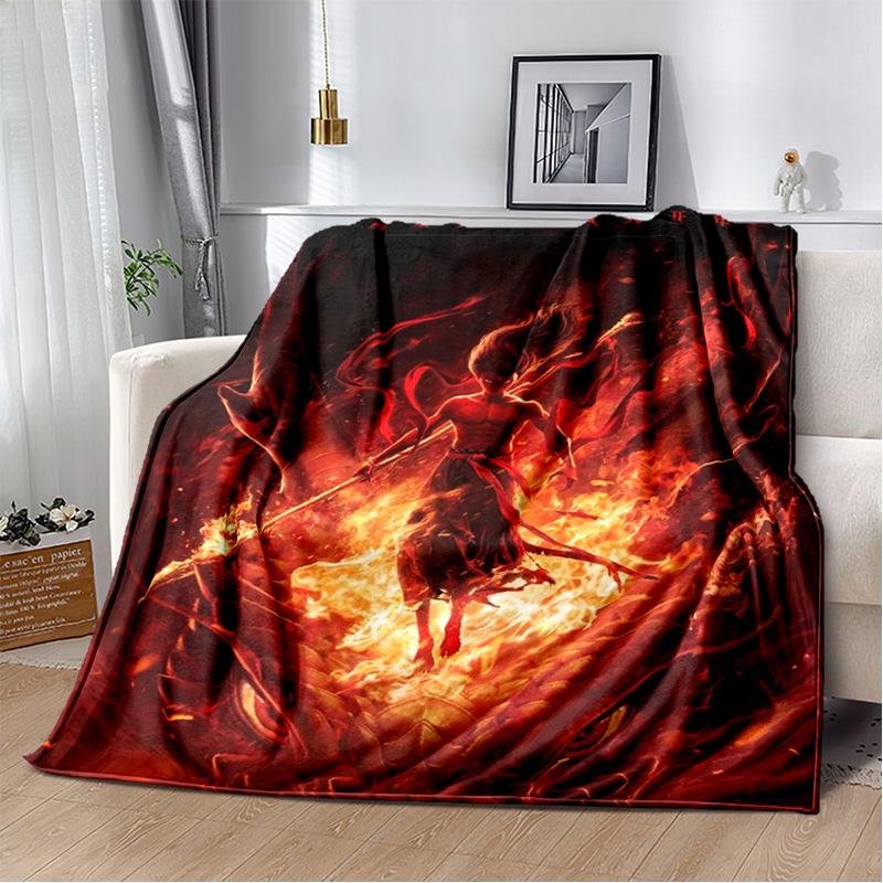 Nezha Flannel Office Student Nap Blanket: Winter Air Conditioning Sofa Picnic - Soft and Cozy Shawl Wrap