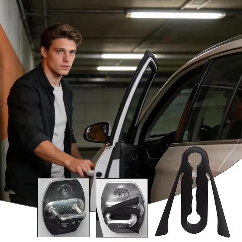 Silicone Car Door Latch Covers 4 Piece Shock Absorption Pad Noise Reduction Car Silicone Door Latch Protective Cover for Suv