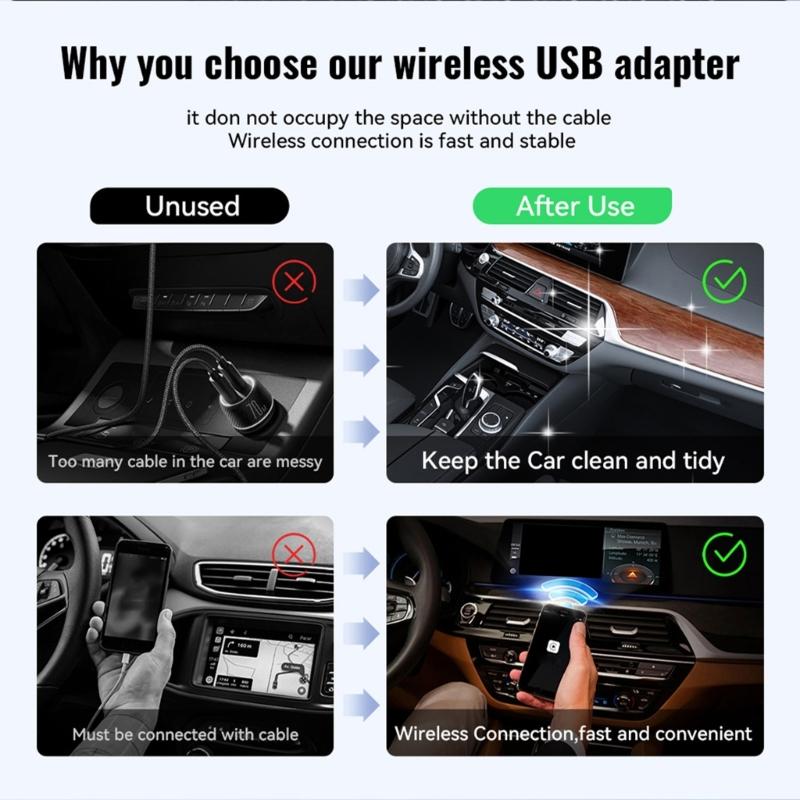 2 In1 Auto Box Wireless Adapter Wired to Wireless For USB Dongle