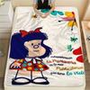 1PC Mafalda Print Flannel Blanket, High Quality Comfortable for All Seasons, Home Decor, Warmth and Comfort, Perfect for Christmas Gifts 79