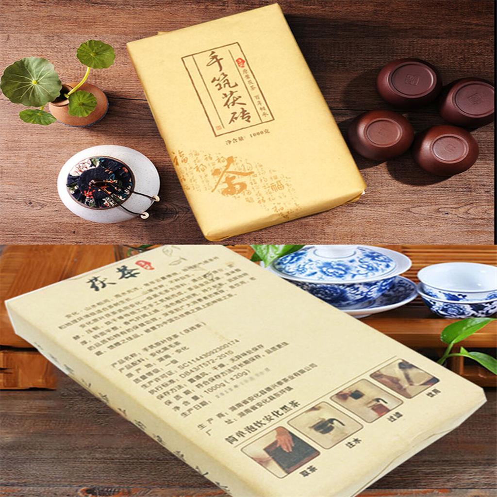 12 Years 1000g China Hunan Anhua Black Tea Handmade Brick Tea Fu Cha Green Food