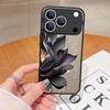 Black Rose Lotus Flower Print Phone Case For iPhone 17 Air 16 15 14 Pro Max 13 16 17 Pro 16e 17 Matte Shockproof Soft Edge Hard Cover