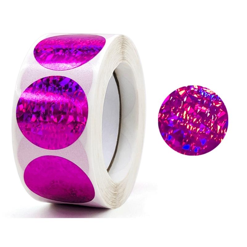 50 Pcs Round Sticker Colorful Sticker Scrapbook Sticker Reward Sticker Glittering Sticker Decorative Label Sticker