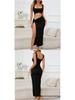 Women's Spaghetti Strap Hollow Out Long Skirt Dress