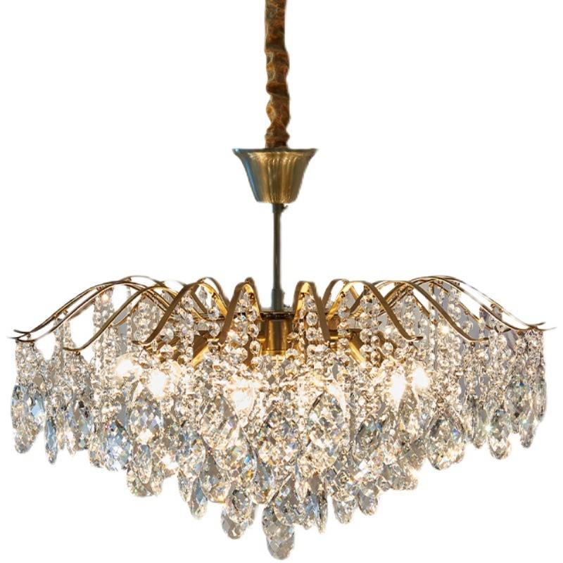 Luxury French Crystal Led Ceiling Pendant Lamps Nordic Bedroom Living Room Dining Table Amber Lustre Art Decor Chandelier light