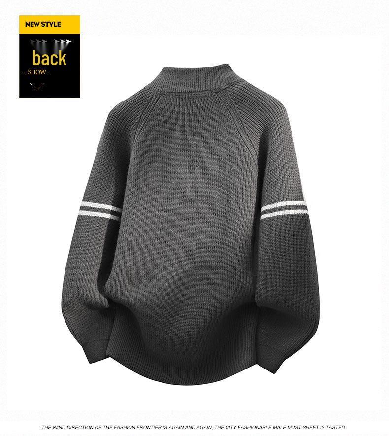 Half-Zip Stand-Collar Sweater for Boys: Autumn/Winter Style for Teens - Knit Base Layer Fashion