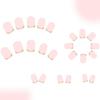 24 Pcs Short Square Acrylic Nail Simple Full Cover Stick On Nail French Tip Press On Nail Glittering False Nail