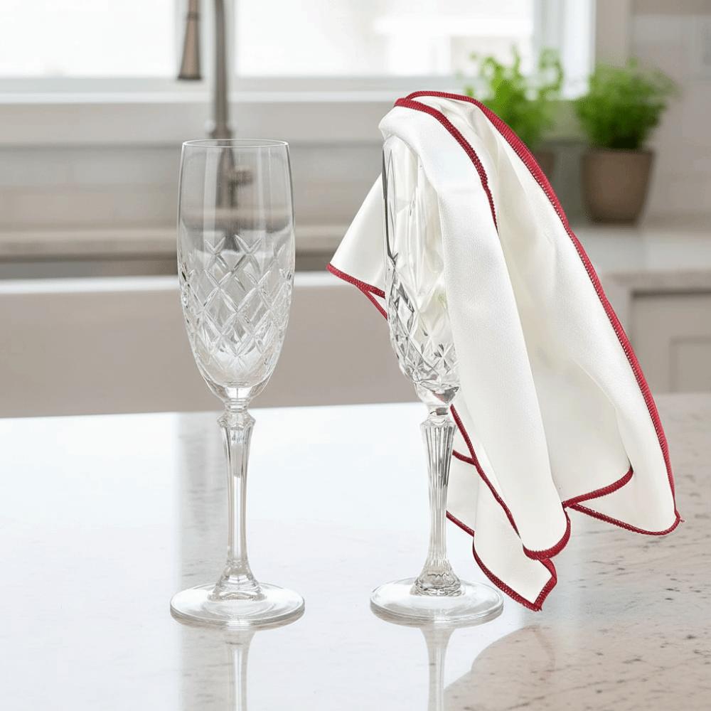 3PCS No Shedding Microfiber Wine Glasses Wipe Leaves No Trace Glasses Lens Cloth Bar