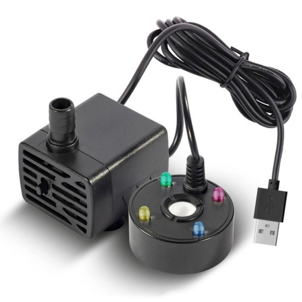 Decoration 5V Fish Tank Water Pump Silent operation Fine mist Mist Maker Fogger USB Colorful lights Submersible Pump office