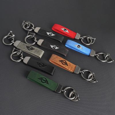Vintage Leather Car Logo Keychain Keyring Key Chain for Mini Cooper JCW R50 R52 R53 R55 R56 F54 F55 F56 F60 CLUBMAN COUNTRYMAN