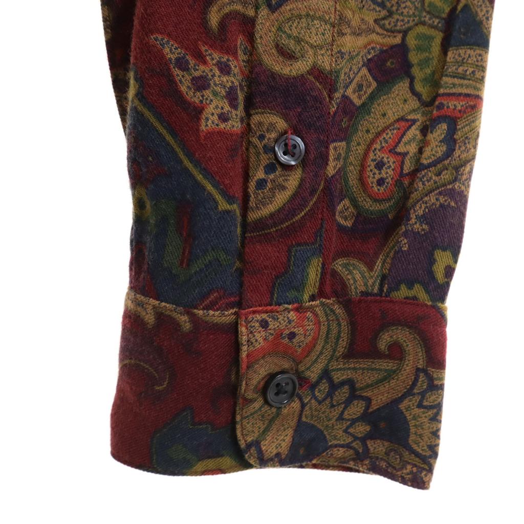 Supreme 15AW Paisley Pattern Long sleeve Open collar shirt M Burgundy Men's Used