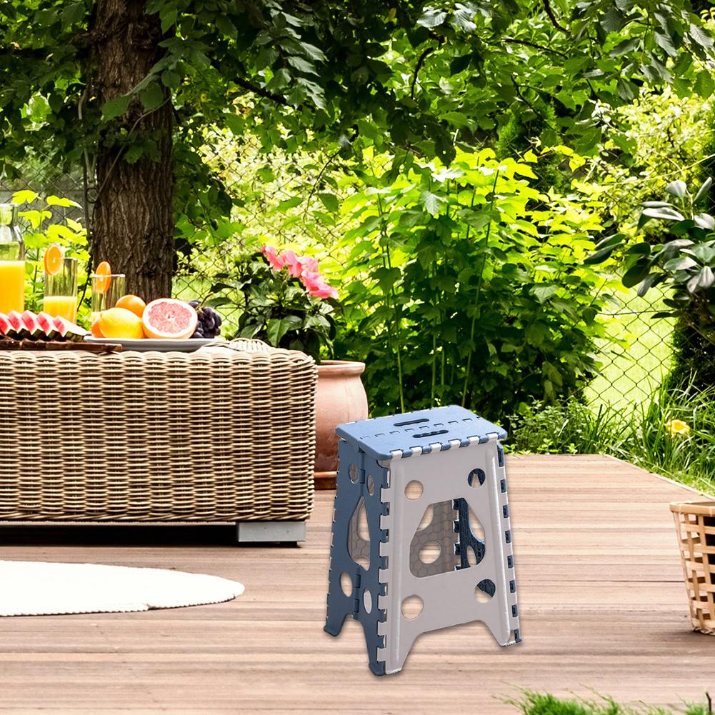 18 Inch Outdoor Picnic Camping Folding Chair Portable Travel Seat Heavy Duty Stepping Stool Household Foot Pedal for Kitchen Dor