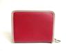 Authentic LOEWE Wine Red Purple Leather Silver H/W Round Zip Coin Purse #a529  Open box