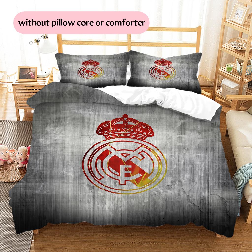 Madrid teamlogo Patroon Beddengoed Huisdecoratie Verjaardagscadeau (1 dekbedovertrek + 2 kussenslopen, zonder binnenkussen)
