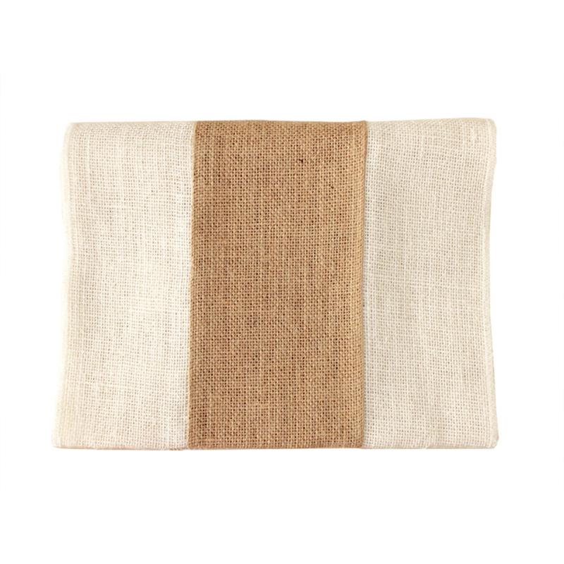 Vintage Jute Tablecloth Wedding Party Decoration Rustic Style Colour Blocking Tablecloth