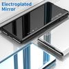 For vivo X Fold3 Leather Case Mirror Surface Electroplating Phone Cover with View Window