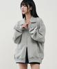 Arrayed Comfy Rivet High Neck Sweat Zip-Up [Brown]