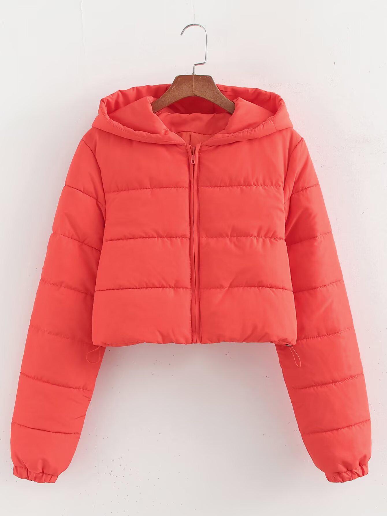 

Женская мода осень 2024: Универсальная хлопковая куртка с капюшоном в европейском и американском стиле S оранжевый