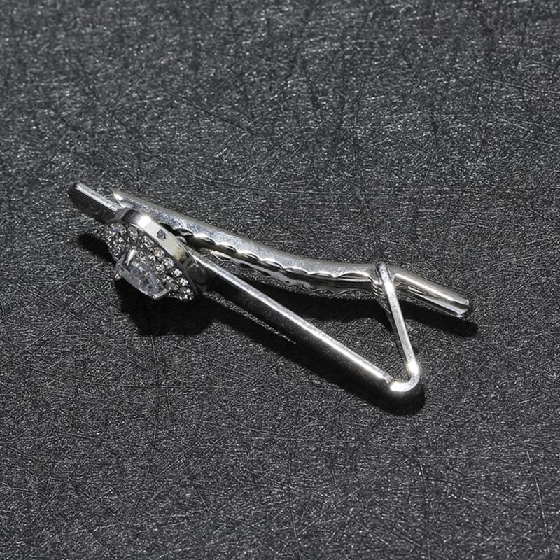 Pince à Cravate en Alliage pour Homme Mariage Cravate Cravate avec Strass Pince à Cravate pour Gentleman