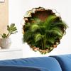 Palm Tree Breaking Through Wall Waterproof Self Adhesive Wall Sticker No Residue Home Decor