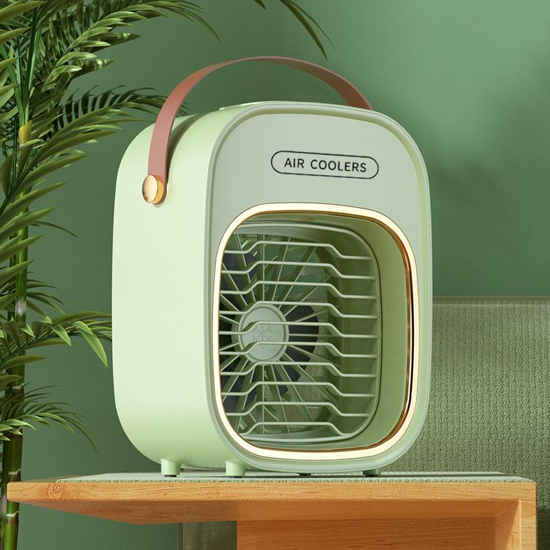 26-Year Portable USB Rechargeable Desktop Mini Fan with Long Battery Life and Humidifying Spray - Perfect for Dorms and Travel Spray Fan мятный зеленый